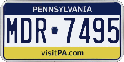 PA license plate MDR7495