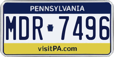 PA license plate MDR7496