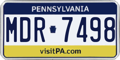 PA license plate MDR7498
