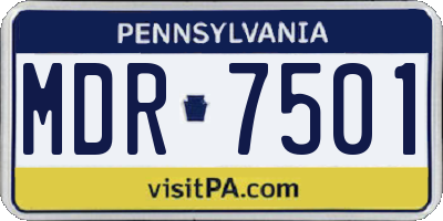 PA license plate MDR7501