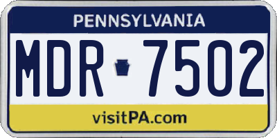PA license plate MDR7502