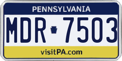PA license plate MDR7503