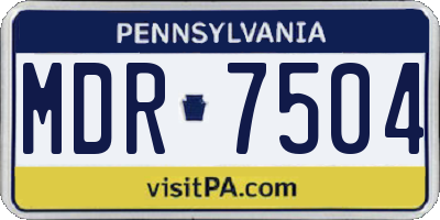PA license plate MDR7504
