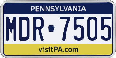 PA license plate MDR7505