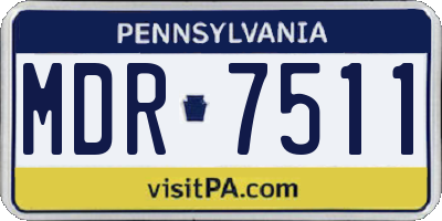 PA license plate MDR7511