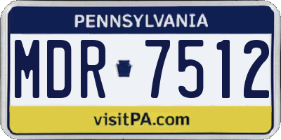 PA license plate MDR7512