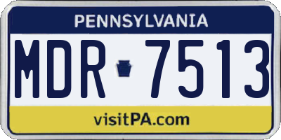 PA license plate MDR7513