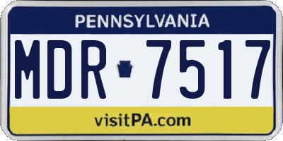 PA license plate MDR7517