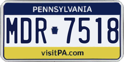 PA license plate MDR7518