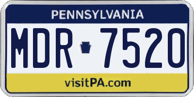 PA license plate MDR7520