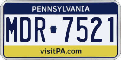 PA license plate MDR7521