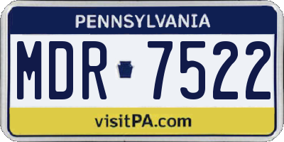 PA license plate MDR7522