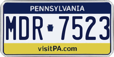 PA license plate MDR7523