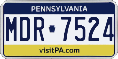 PA license plate MDR7524