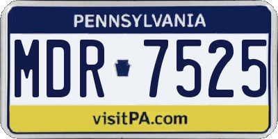 PA license plate MDR7525