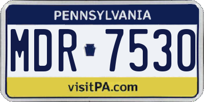 PA license plate MDR7530