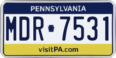 PA license plate MDR7531
