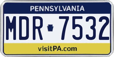 PA license plate MDR7532