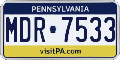 PA license plate MDR7533
