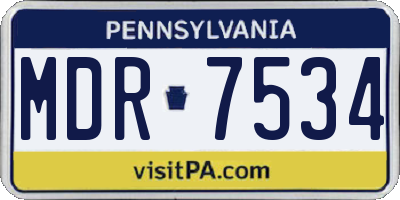 PA license plate MDR7534