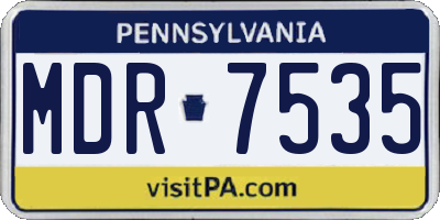 PA license plate MDR7535