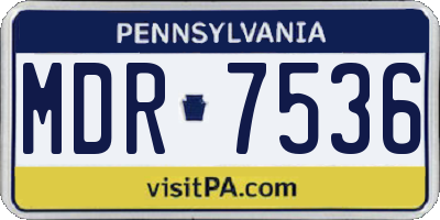 PA license plate MDR7536