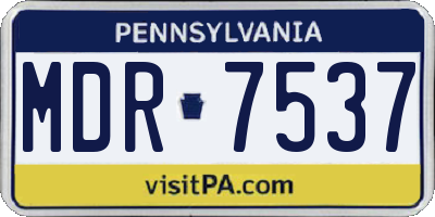 PA license plate MDR7537