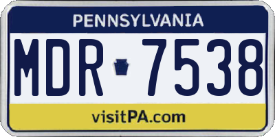 PA license plate MDR7538