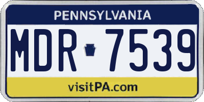 PA license plate MDR7539