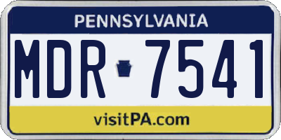 PA license plate MDR7541