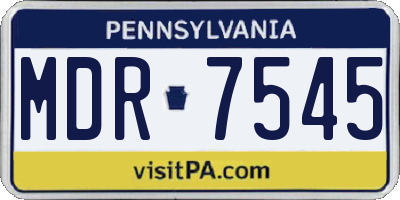 PA license plate MDR7545
