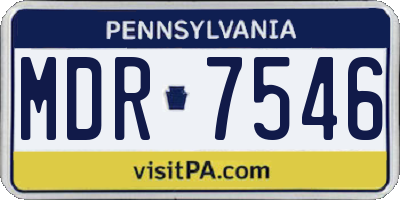 PA license plate MDR7546