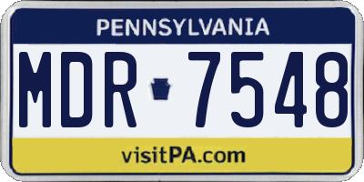 PA license plate MDR7548
