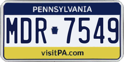 PA license plate MDR7549