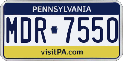 PA license plate MDR7550