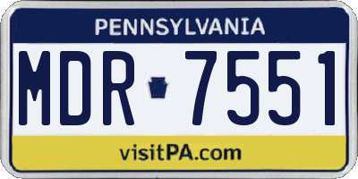 PA license plate MDR7551