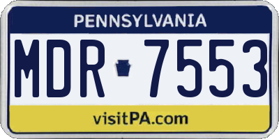 PA license plate MDR7553