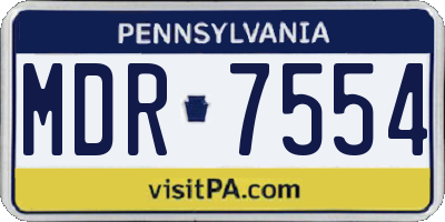 PA license plate MDR7554