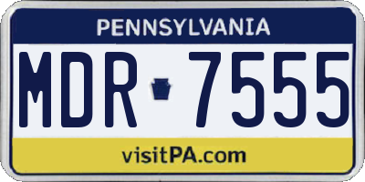 PA license plate MDR7555