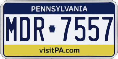 PA license plate MDR7557