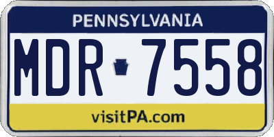 PA license plate MDR7558