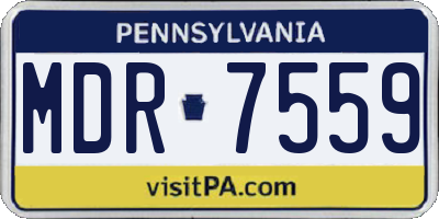 PA license plate MDR7559