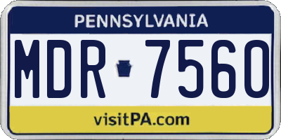 PA license plate MDR7560