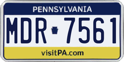 PA license plate MDR7561