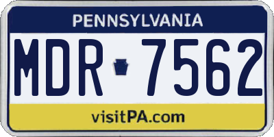 PA license plate MDR7562