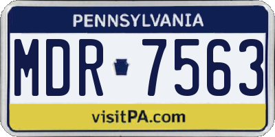 PA license plate MDR7563
