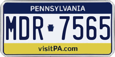 PA license plate MDR7565