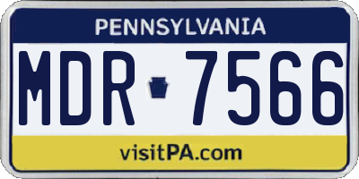 PA license plate MDR7566