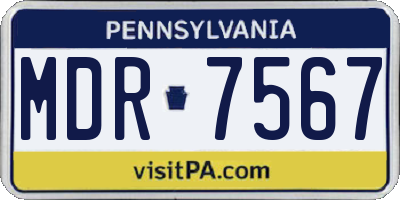 PA license plate MDR7567