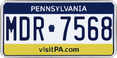PA license plate MDR7568